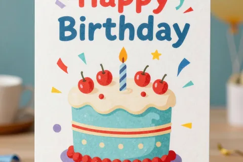 AI generated birthday cards example