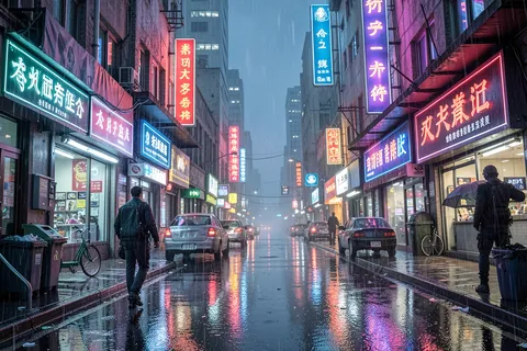 AI generated cyberpunk cities example