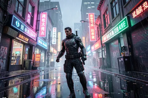 AI generated cyberpunk cities example