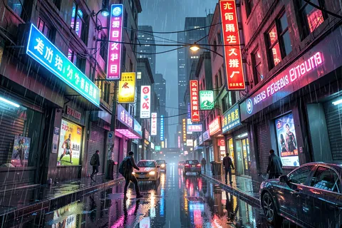 AI generated cyberpunk cities example