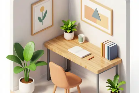 AI generated isometric rooms example