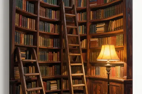 AI generated library scenes example