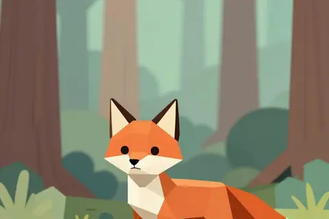AI generated low poly art example