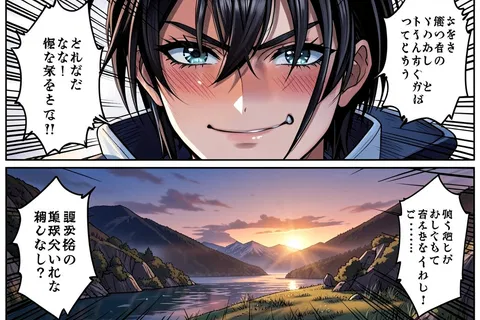 AI generated manga panels example