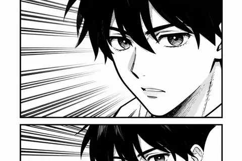 AI generated manga panels example