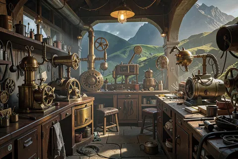 AI generated steampunk art example